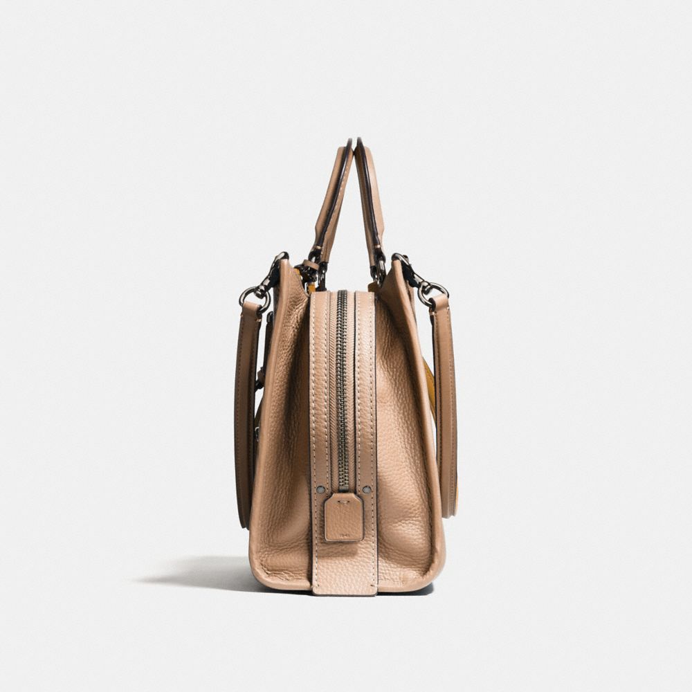 COACH®,ROGUE BAG,Pebbled Leather,Large,Nude Pink/Pewter,Angle View
