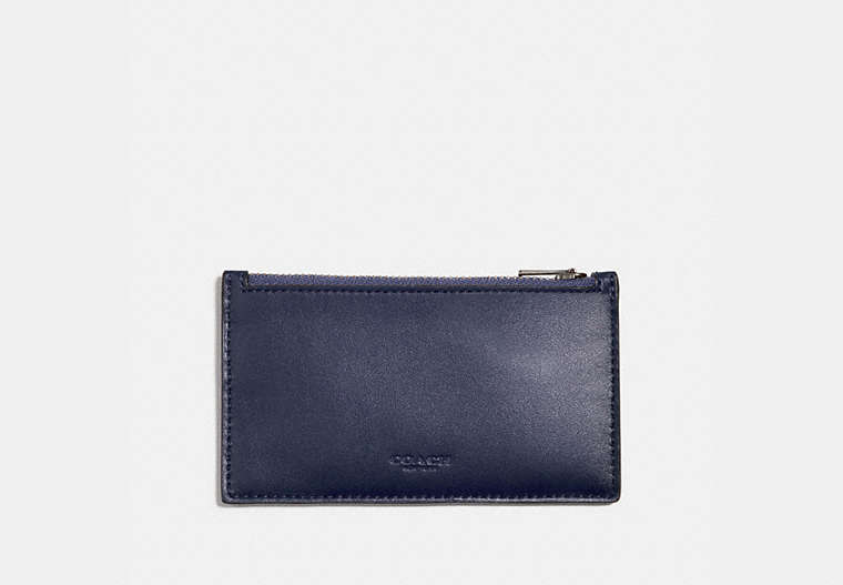 COACH®,ZIP CARD CASE,Leather,CADET,Front View