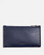 COACH®,ZIP CARD CASE,Leather,CADET,Front View