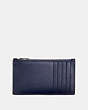 COACH®,ZIP CARD CASE,Leather,CADET,Back View