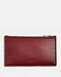 COACH®,ZIP CARD CASE,Leather,RED CURRANT,Front View