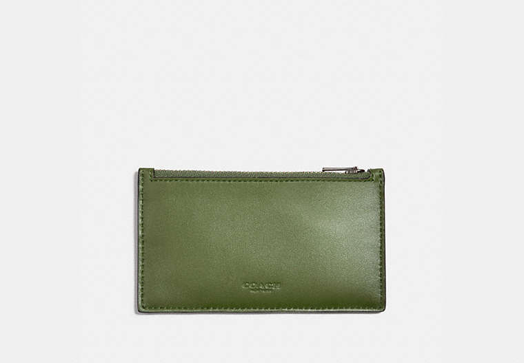 COACH®,ZIP CARD CASE,Leather,Glade,Front View