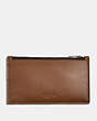 COACH®,ZIP CARD CASE,Leather,Saddle,Front View