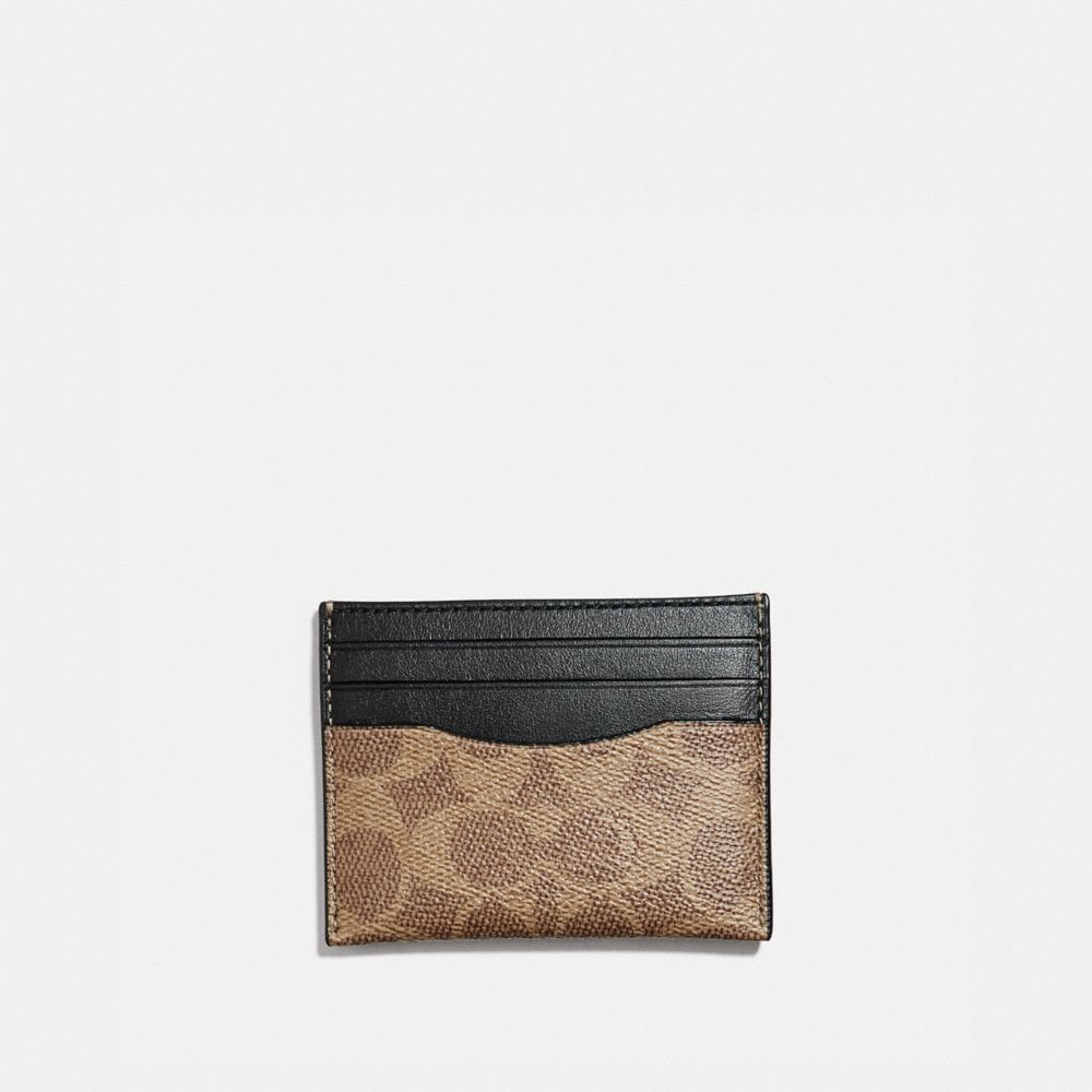 COACH®  Card Case With Signature Canvas Interior