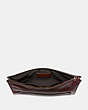 COACH®,MANHATTAN POUCH,Leather,Medium,RED CURRANT,Inside View,Top View