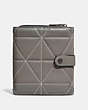 COACH®,CORD ORGANIZER WITH QUILTING,Leather,Mini,Heather Grey/Black,Front View