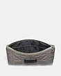 COACH®,LARGE MULTIFUNCTIONAL POUCH WITH QUILTING,Leather,Heather Grey/Black,Inside View,Top View