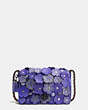 COACH®,DINKY 24 WITH TEA ROSE,Leather,Small,Pewter/Purple,Front View
