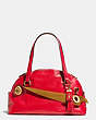 COACH®,OUTLAW SATCHEL IN POLISHED GRAIN LEATHER,Leather,Brass/1941 Red,Front View