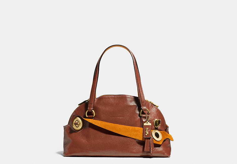 COACH®,OUTLAW SATCHEL IN POLISHED GRAIN LEATHER,Leather,OL/1941 Saddle,Front View