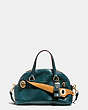 COACH®,OUTLAW SATCHEL 36 IN POLISHED GRAIN LEATHER,Leather,Large,Brass/Mineral,Front View