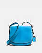 COACH®,SADDLE 23,Haircalf,Pewter/Azure,Front View
