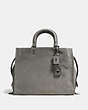 COACH®,ROGUE,Suede,Large,Black Copper/Heather Grey,Front View