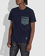 COACH®,SIGNATURE ESSENTIAL T-SHIRT,cotton,NAVY/CHAMBRAY,Scale View
