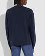 COACH®,SIGNATURE ESSENTIAL SWEATSHIRT,cotton,NAVY/CHAMBRAY,Scale View