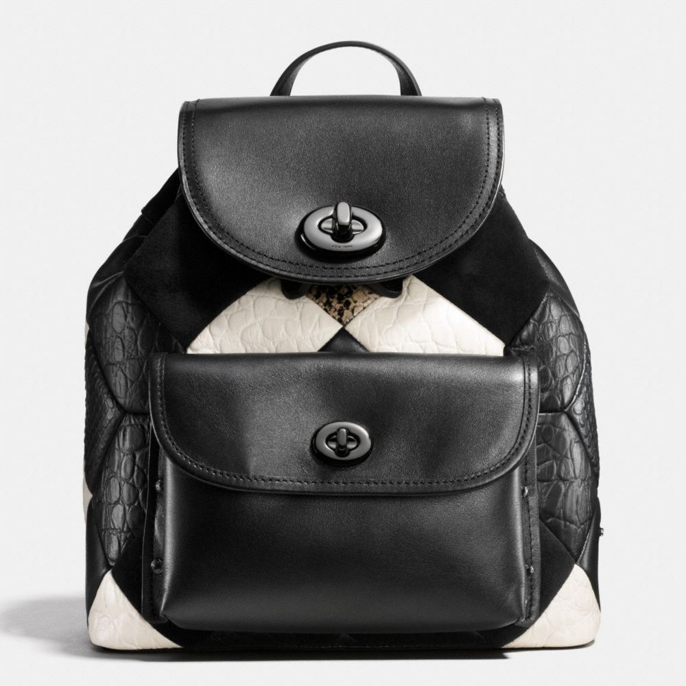 COACH Canyon Quilt Mini Turnlock Rucksack In Exotic Embossed Leather COACH