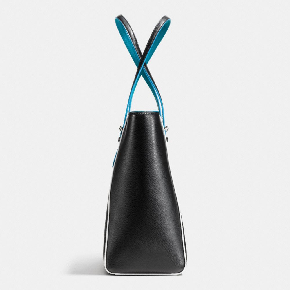 COACH®,Cuir,Argent/Noir Tricolore,Angle View