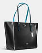 COACH®,TURNLOCK TOTE,Leather,Large,Silver/Black Tricolor,Group View