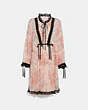 COACH®,ROSE PRINT DRESS,Mixed Material,PINK,Front View