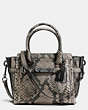 COACH®,COACH SWAGGER 21 IN SNAKE-EMBOSSED LEATHER,Leather,Small,DK/Natural,Front View