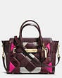 COACH®,CANYON QUILT COACH SWAGGER 27 IN EXOTIC EMBOSSED LEATHER,Other Leather,Large,Light Gold/OXBLOOD MULTI,Front View