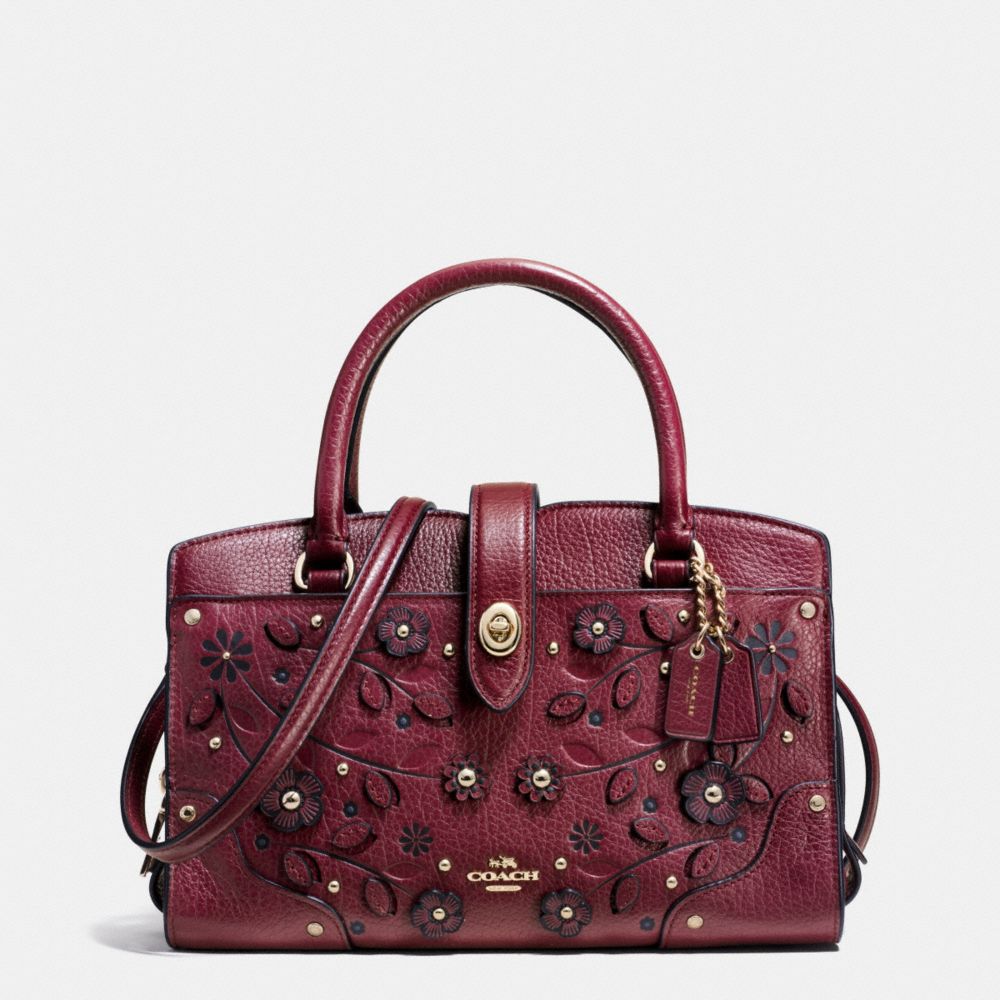 COACH®: Willow Floral Mercer Satchel 24 In Grain Leather