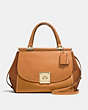 COACH®,DRIFTER CARRYALL,Leather,Large,Light Gold/Light Saddle,Front View