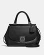 COACH®,DRIFTER CARRYALL,Leather,Large,Matte Black/Black,Front View