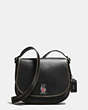 COACH®,MICKEY SADDLE BAG 23 IN GLOVETANNED LEATHER,Leather,Small,Gunmetal/Black,Front View