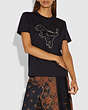 COACH®,EMBROIDERED REXY T-SHIRT,cotton,Dark Shadow,Scale View