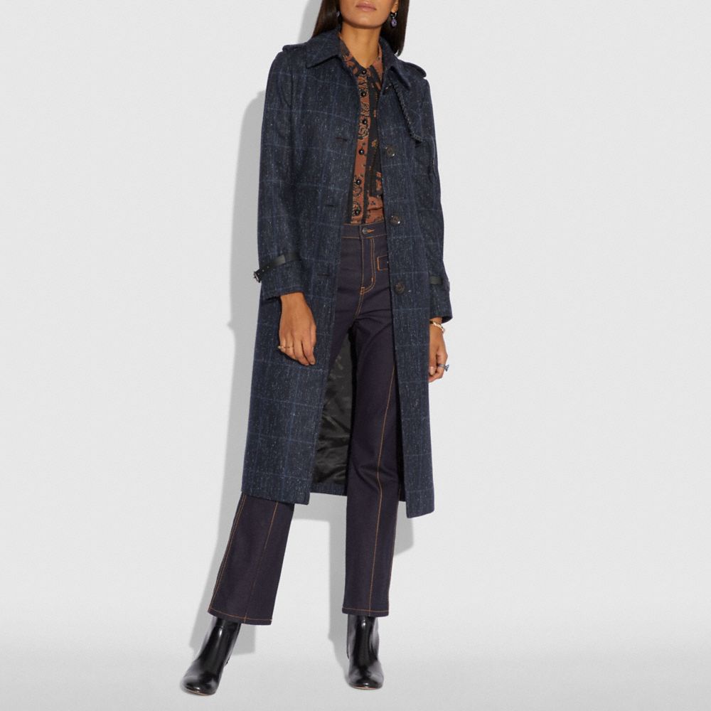 Plaid Trench Coat