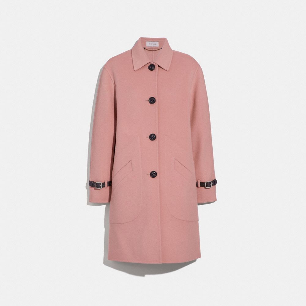 COACH®,WOOL COAT,wool,Blush.,Front View image number 0
