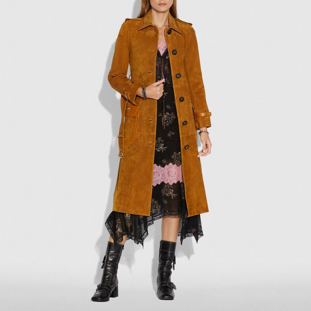 Coach clearance suede coat