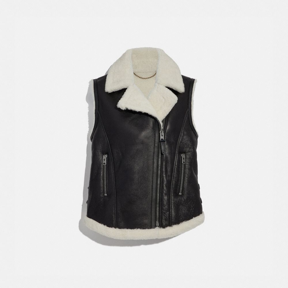 Coach shearling outlet vest