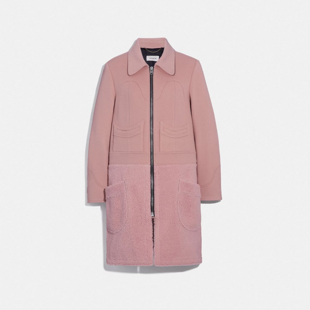 Coach wool shearling coat on sale