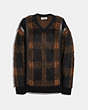 COACH®,MOHAIR SWEATER,Merino,Black/Saddle,Front View