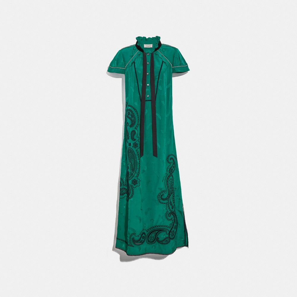 COACH®,Embroidered Western Jacquard Dress,,Front View