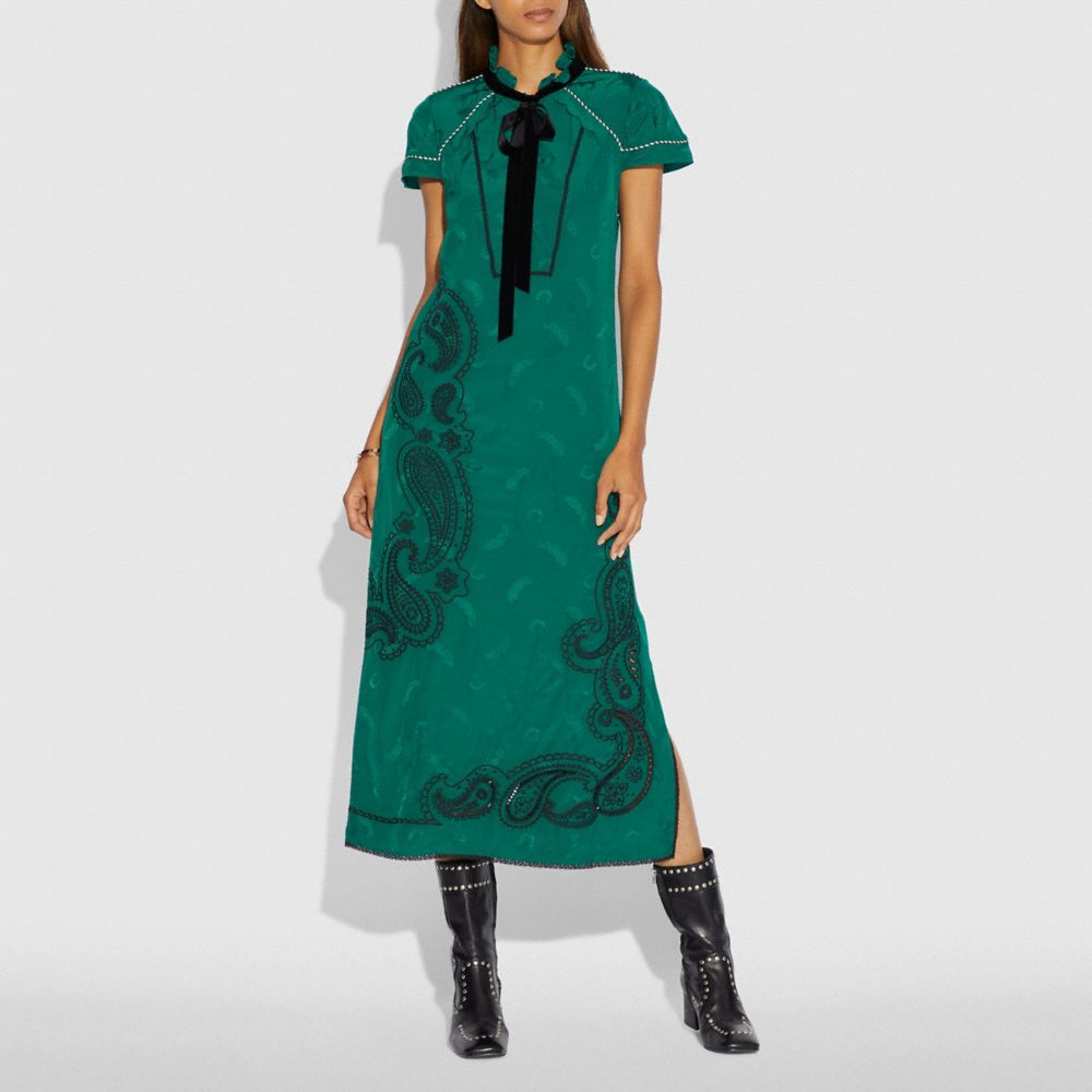 COACH®,Embroidered Western Jacquard Dress,,Scale View