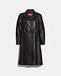 COACH®,EMBELLISHED LEATHER COAT,Leather,Black,Front View