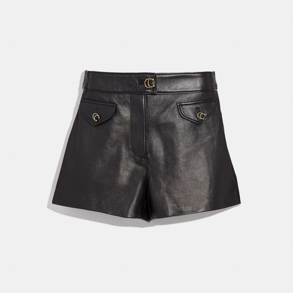 COACH コーチ レザー ショートパンツ ラムレザー 黒 COACH COACH コーチ レザー ショートパンツ ラムレザー 黒 COACH
