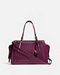 COACH®,DREAMER WITH QUILTING AND RIVETS,Leather,Medium,Gunmetal/Dark Berry,Front View