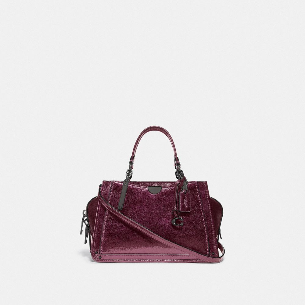 COACH®,DREAMER 21,Leather,Small,Gunmetal/Metallic Berry,Front View