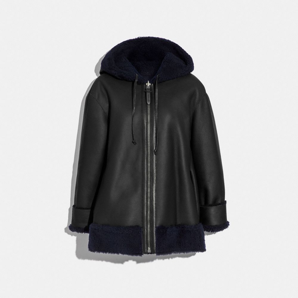 Coach reversible shearling parka best sale