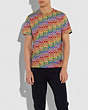 COACH®,RAINBOW SIGNATURE T-SHIRT,cotton,Rainbow Signature,Scale View
