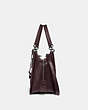 COACH®,DREAMER 36,Leather,Large,Gunmetal/Oxblood,Angle View