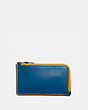 COACH®,L-ZIP CARD CASE,Leather,Medium,Pacific/Pollen,Front View