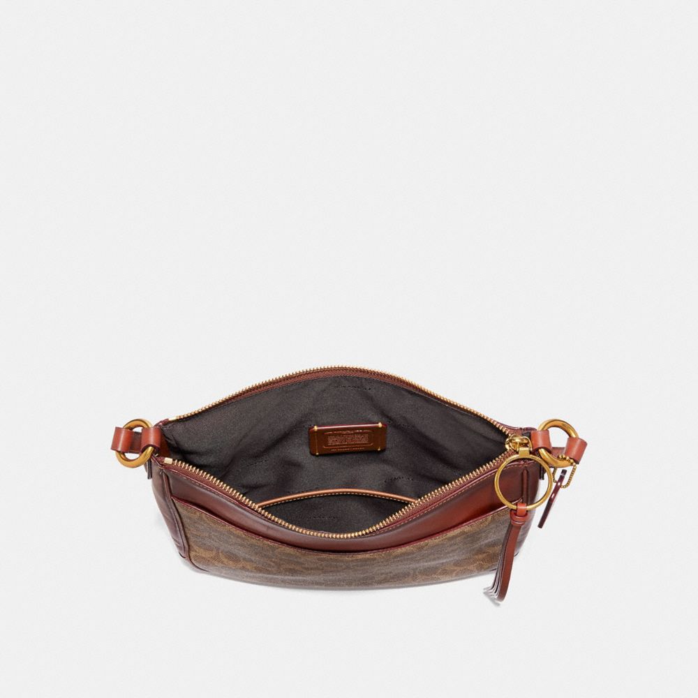 COACH®,CHAISE CROSSBODY BAG IN SIGNATURE CANVAS,pvc,Medium,Brass/Tan/Rust,Inside View,Top View