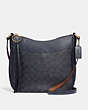 COACH®,CHAISE CROSSBODY IN SIGNATURE CANVAS,pvc,Medium,Charcoal/Midnight Navy/Gold,Front View