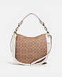 COACH®,SUTTON HOBO IN SIGNATURE CANVAS,pvc,Brass/Tan/Chalk,Front View