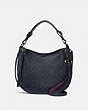 COACH®,SUTTON HOBO IN SIGNATURE CANVAS,pvc,Charcoal/Midnight Navy/Gold,Front View